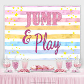 Bunt Streifen Stern Springen Und Spielen Nacht Party Hintergrund